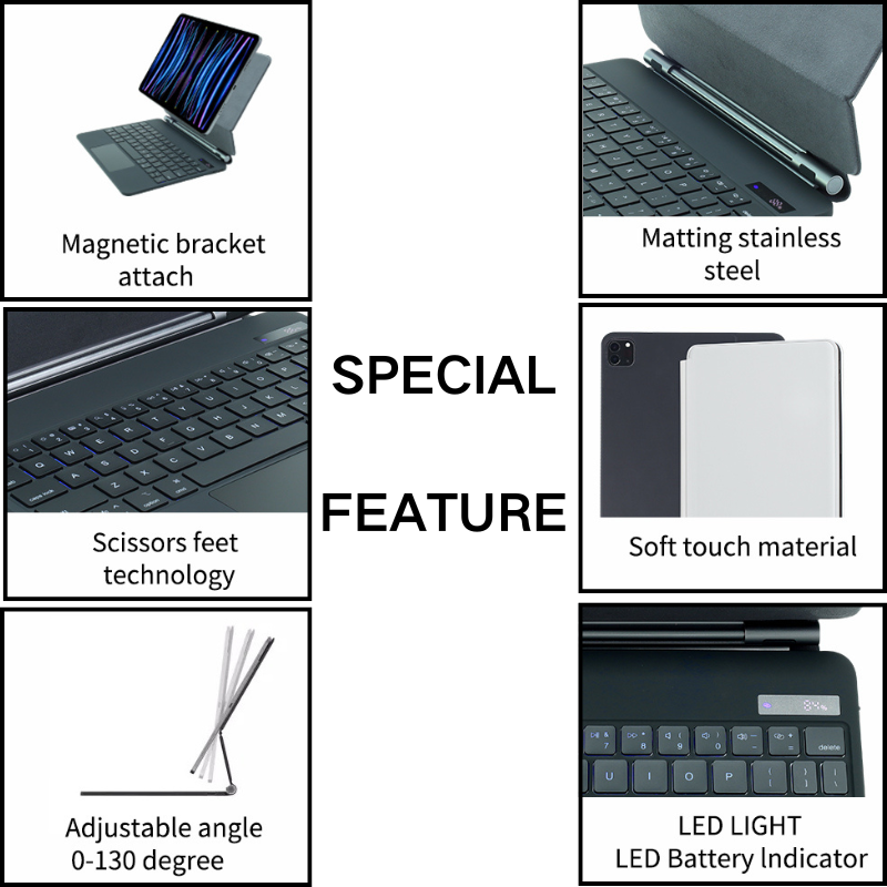 Load image into Gallery viewer, [Magic Keybord] Apple iPad Air 4/5 &amp; Pro 11“ &amp; Air 11” M2/M3 (2024/2025) - Precision Multi-Touch Trackpad Magnetic Smart Wireless Keyboard Case With Backlit Keys - i-Station Mobile Phone &amp; Electronic Device Repair and Accessories
