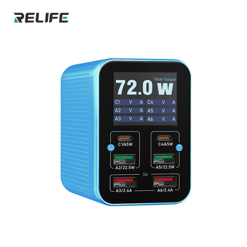 Cargue la imagen en el visor de la galería, [Q4] RELIFE 72W Smart 6-Port Fast Charger
