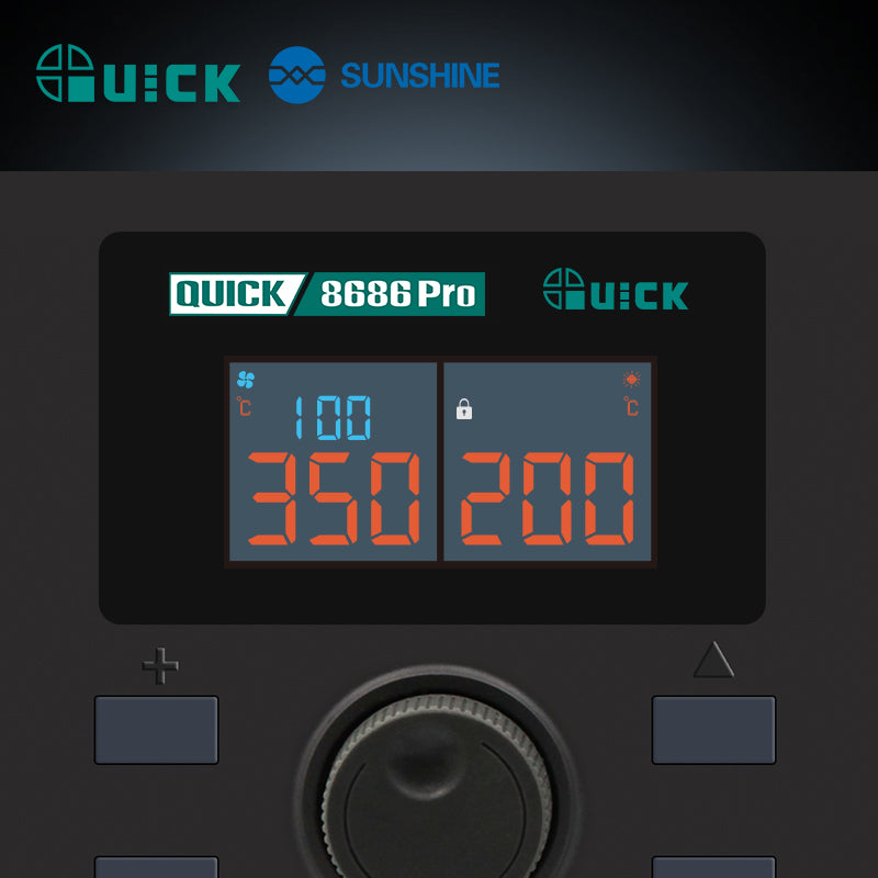 Cargue la imagen en el visor de la galería, [QUICK 8686 Pro] QUICK Two-in-One Repair System hot air rework Heat Gun and soldering functions in one intelligent station
