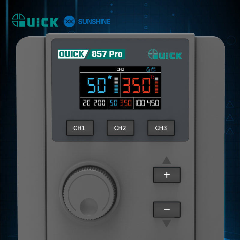 Cargue la imagen en el visor de la galería, [QUICK 857 Pro] QICK Digital Display Hot Air Rework Station Heat Gun - Continue the Legacy of Precision Craftsmanship
