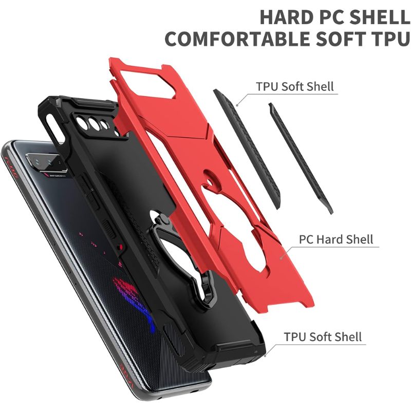 Cargue la imagen en el visor de la galería, [Built-in Stand] ASUS Rog Phone 5 &amp; Pro &amp; 5s &amp; 5s Pro &amp; 5 Ultimate - 360° Rotating Kickstand Heavy Duty Series Military Grade Case - Polar Tech Australia
