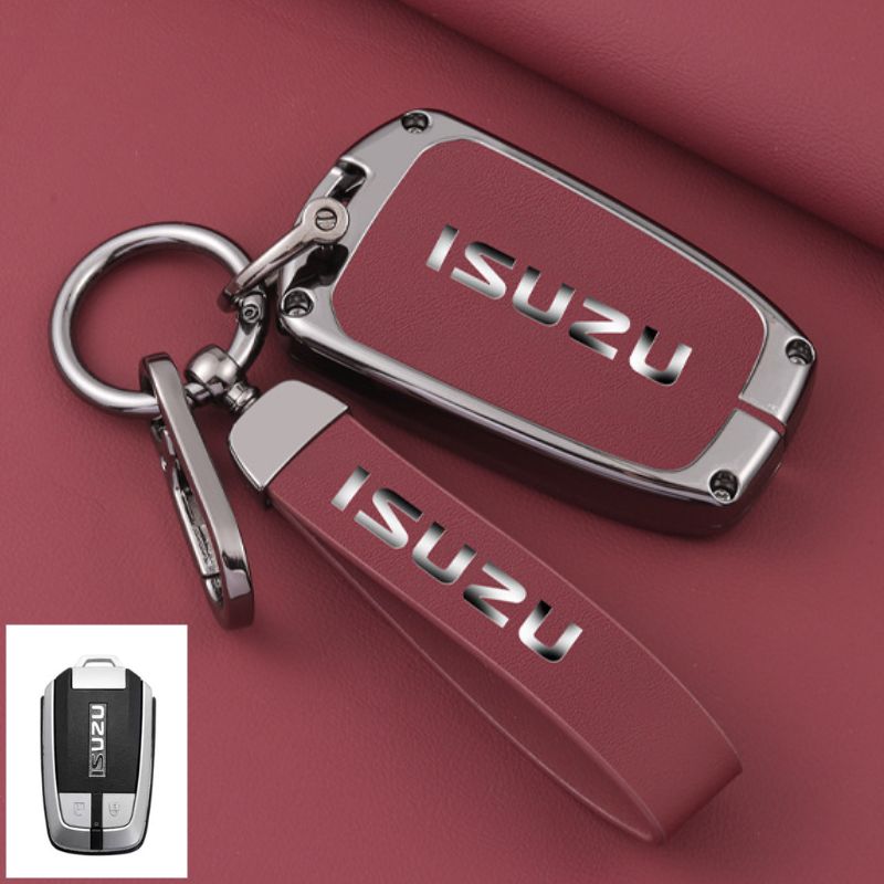 Chargez l&#39;image dans la visionneuse de la galerie, Isuzu Zinc Alloy PU Leather Car Key Fob Case Cover For D-MAX, MUX
