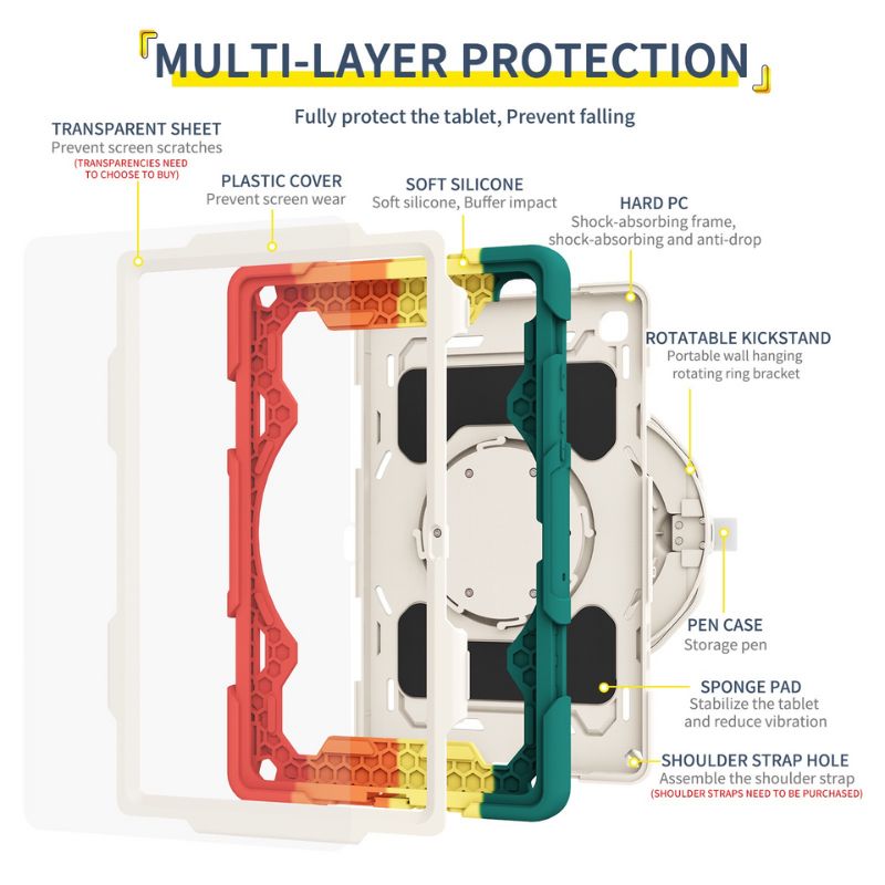 Chargez l&#39;image dans la visionneuse de la galerie, Samsung Galaxy Tab A9 2023 8.7&quot; (SM-X110 / X115) - 360 Degree  Fully Wrapped Silicone Shockproof Case With Holder - Polar Tech Australia
