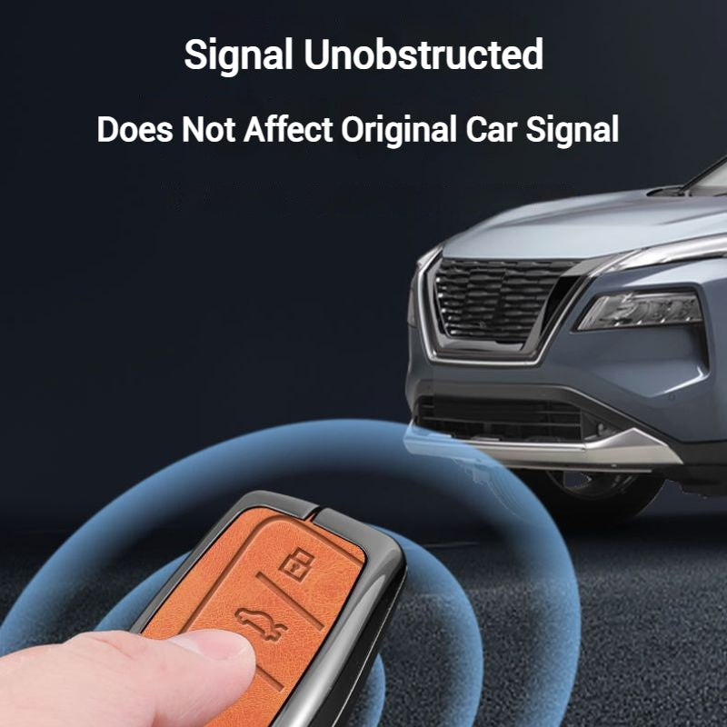 Cargue la imagen en el visor de la galería, MG Zinc Alloy + PU Leather Smart Remote Control Car Key Fob Case Cover For MG ONE

