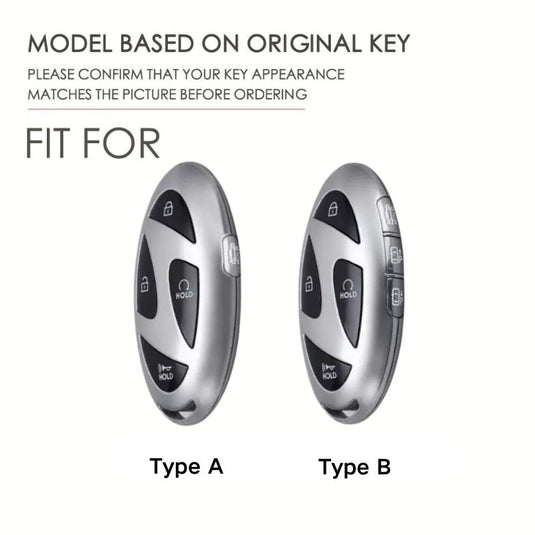 Hyundai Handcrafted Genuine Leather Car Key Fob Protective Case Cover For Ionic 6, Kona EV, Grandeur GN7
