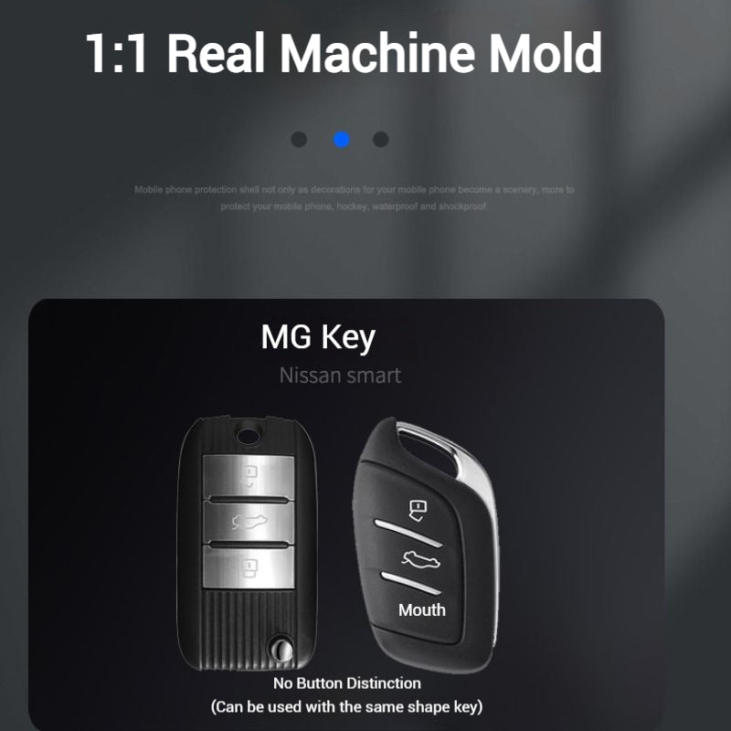 Cargue la imagen en el visor de la galería, MG Zinc Alloy + PU Leather Car Key Fob Case Cover For MG3, MG5, MG6, MG7, ZST, ZS, GS, MG ONE, MG4 EV
