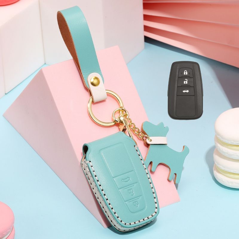 Load image into Gallery viewer, Toyota Genuine Leather Full Protection Car Key Fob Case Cover For Aygo, Yaris, Corolla, C-HR, Camry, GT86, GR Supra, Prius, Prado, Mirai, RAV4, Land Cruiser, Hilux, Proace - Polar Tech Australia
