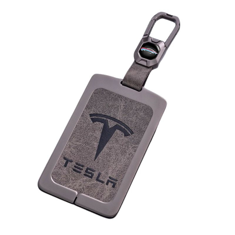 Cargue la imagen en el visor de la galería, Tesla Metal + PU Leather Smart Key Card Case for Model 3, S, Y, X
