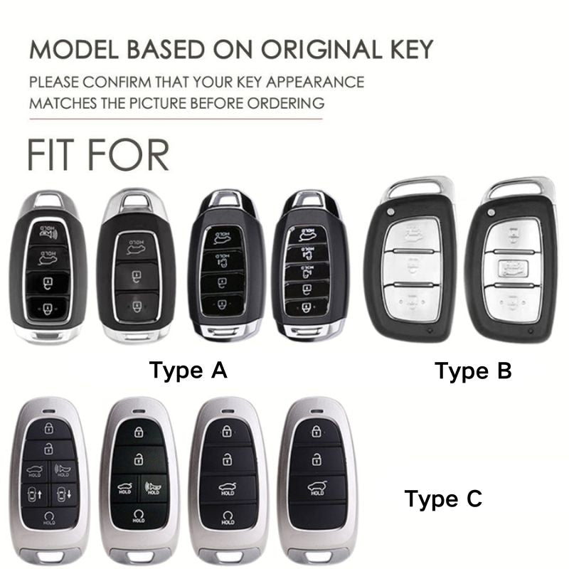 Chargez l&#39;image dans la visionneuse de la galerie, Hyundai Zinc Alloy + Carbon Fiber Texture Car Key Fob Case Cover For Palisade, Elantra, Accent, Kona, Santa Fe, Veloster
