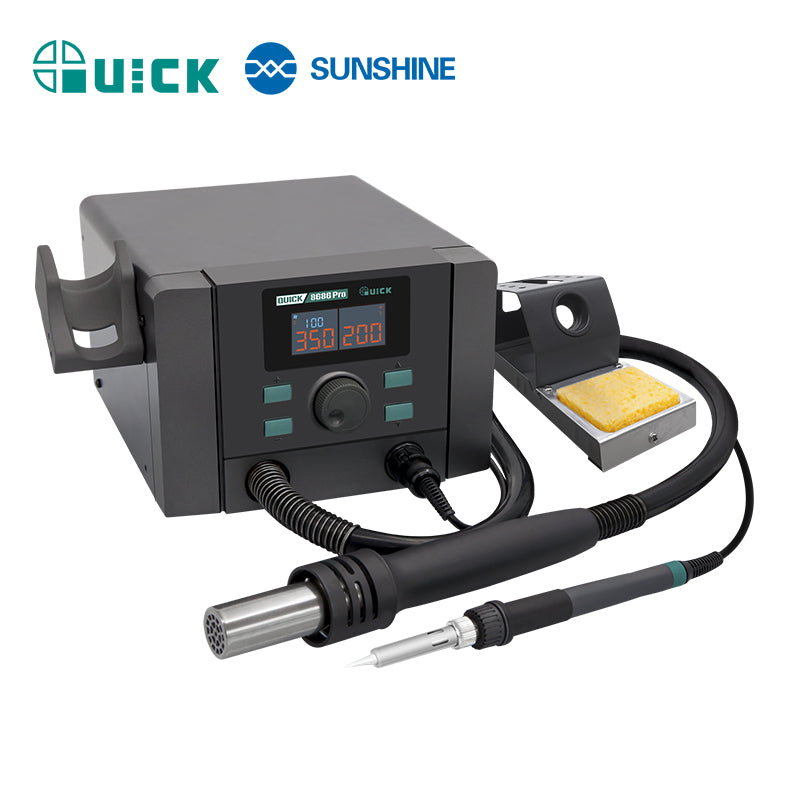 Cargue la imagen en el visor de la galería, [QUICK 8686 Pro] QUICK Two-in-One Repair System hot air rework Heat Gun and soldering functions in one intelligent station
