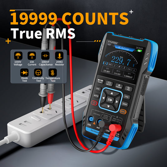 [2C53T] FNIRSI 50MHz 250MS/s Handheld 3in1 Oscilloscope Multimeter Signal Generator