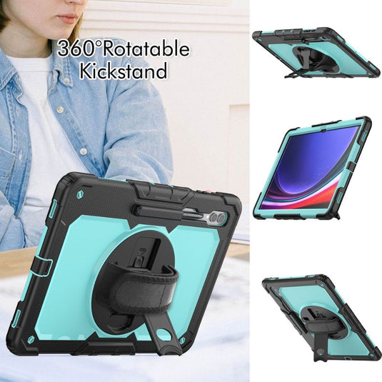 [Built-in Stand] Samsung Galaxy Tab S9/S9 FE/S10 FE 11” - 360 Degree Stand PC + Silicone Shockproof Case With Strap - Polar Tech Australia