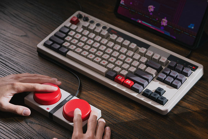 Load image into Gallery viewer, 8BitDo Retro Mechanical Keyboard, Bluetooth/2.4G/USB-C Hot Swappable Gaming Keyboard with 87 Keys, Dual Super Programmable Buttons for Windows and Android (N)
