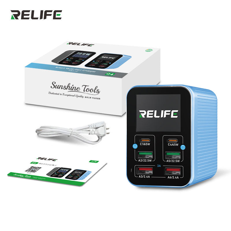 Cargue la imagen en el visor de la galería, [Q4] RELIFE 72W Smart 6-Port Fast Charger
