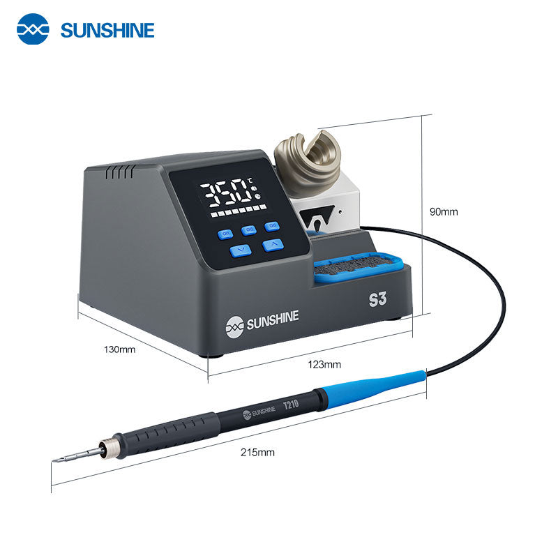 Cargue la imagen en el visor de la galería, Sunshine S3 60W 3-Customizable Channels C210 Intelligent Digital Display Soldering Station
