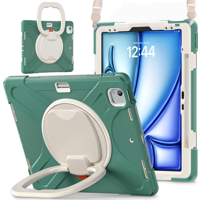Chargez l&#39;image dans la visionneuse de la galerie, Lenovo Tab M11 11.0&quot; 2024 (TB-330XU/330FU) - Multifunctional Shockproof Heavy Duty Series Case With Shoulder Strap
