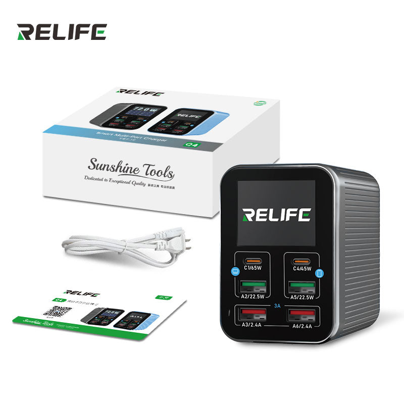 Cargue la imagen en el visor de la galería, [Q4] RELIFE 72W Smart 6-Port Fast Charger
