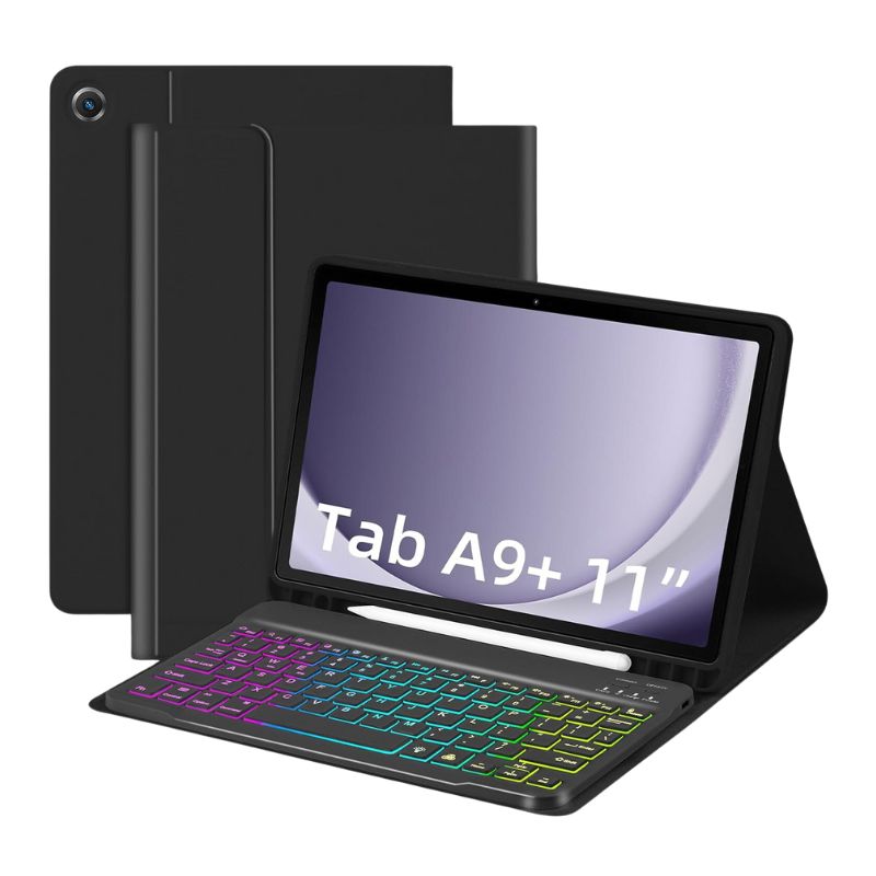 Load image into Gallery viewer, [Detachable Keyboard][With RGB Backlit][Square Keycaps] Samsung Galaxy Tab A9 Plus 11&quot; 2023 (SM-X210/X215/X216) - Smart Wireless Trackpad Keyboard Flip Case With Pen Slot - Polar Tech Australia
