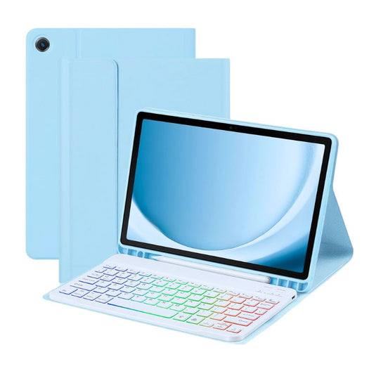 [Detachable Keyboard][With RGB Backlit][Square Keycaps] Samsung Galaxy Tab S7 Plus & S7 FE & S8 Plus 12.4" - Smart Wireless Trackpad Keyboard Flip Case With Pen Slot - Polar Tech Australia