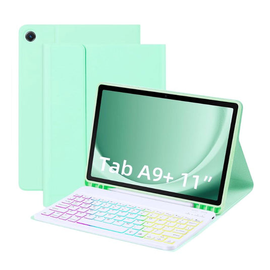 [Detachable Keyboard][With RGB Backlit][Square Keycaps] Samsung Galaxy Tab A9 Plus 11" 2023 (SM-X210/X215/X216) - Smart Wireless Trackpad Keyboard Flip Case With Pen Slot - Polar Tech Australia