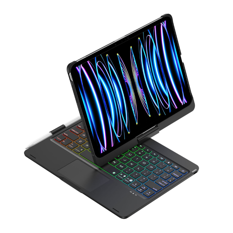 Load image into Gallery viewer, 360 Degree Rotating Wireless Touchpad Keyboard Cover Case for iPad 7/8/9 10.2&#39;&#39; 7/8/9th Gen 2019/2020/2021 - KIBO
