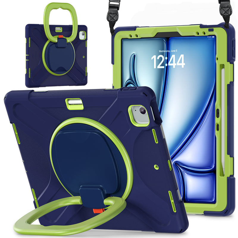 Chargez l&#39;image dans la visionneuse de la galerie, Lenovo Tab M11 11.0&quot; 2024 (TB-330XU/330FU) - Multifunctional Shockproof Heavy Duty Series Case With Shoulder Strap
