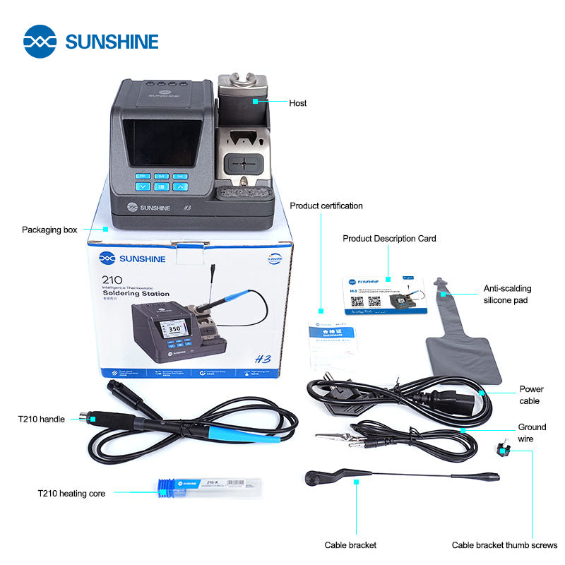 Cargue la imagen en el visor de la galería, [H3-210] SUNSHINE H3 – 3-in-1 Smart Soldering Station (210 Series)
