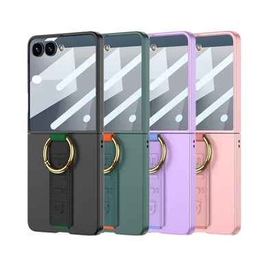 Samsung Galaxy Z Flip7 5G - Integrated Ultrathin Shockproof Phone Case with Ring Wrist Strap