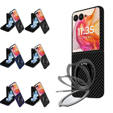 [360° Rotating Bracket] Motorola Razr 50/Ultra - Carbon Fiber Style MagSafe Magnetic Shockproof Protective Case - Polar Tech Australia