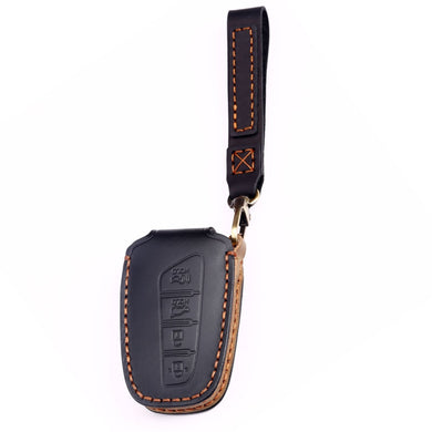 Hyundai Handcrafted Genuine Leather Car Key Fob Protective Case Cover For Santa Fe, Sport, Ix45, Equus, Centennial, Genesis G80, Grandeur, Azera