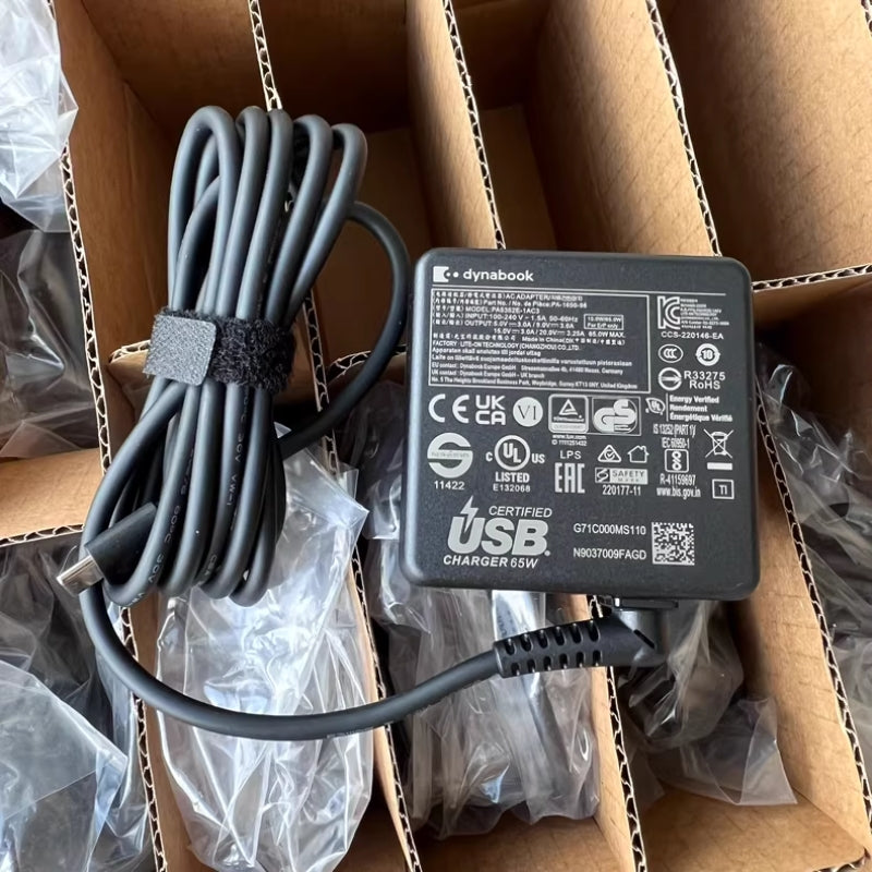 Load image into Gallery viewer, [65W/20V-3.25A][USB-C] Toshiba Dynabook PA5352E-1AC3 PA-1650-98 Series - AC Power Adapter Laptop Wall Charger
