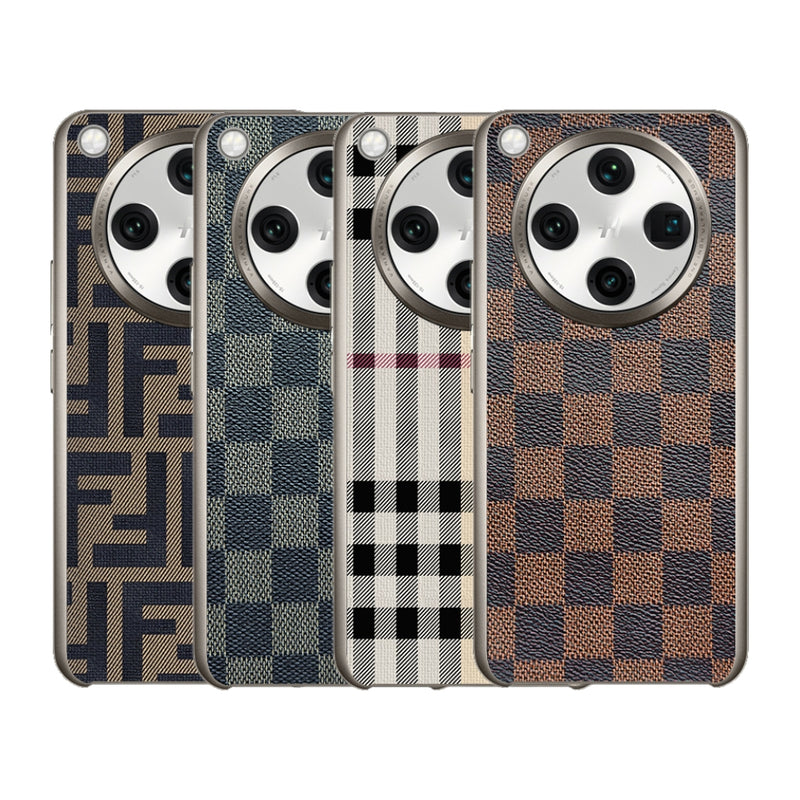 Cargue la imagen en el visor de la galería, OPPO Find X8 Ultra (PKJ110, PKU110) - Electroplated Trendy Brand Plain Leather Fashion Phone Case - Polar Tech Australia
