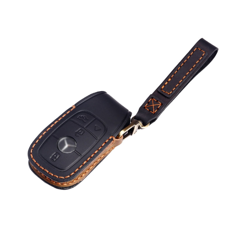 Load image into Gallery viewer, Mercedes Benz Handcrafted Genuine Leather Car Key Fob Protective Cover Case For Benz E-Class - Polar Tech Australia
