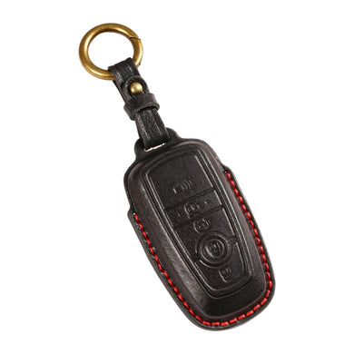 Ford Handcrafted Genuine Leather Folding Car Key Fob Protective Case Cover For Raptor F-150, Focus, Escort, Mondeo, Edge, Explorer, Mustang