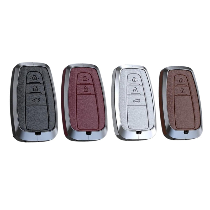 Load image into Gallery viewer, Toyota Zinc Alloy Leather Car Key Fob Case Cover For Camry, C-HR, Corolla, RAV4, Avalon, Land Cruiser, Prado, Prius - Polar Tech Australia
