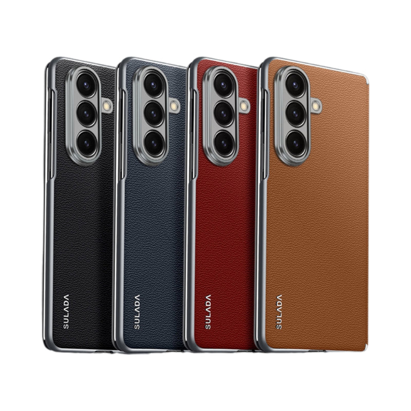 Chargez l&#39;image dans la visionneuse de la galerie, Samsung Galaxy Z Fold7 5G - SULADA Frameless Cowhide Leather PC Phone Case
