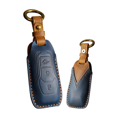 Ford Handcrafted Genuine Leather Car Key Fob Protective Case Cover For Edge, Mondeo, Ka, Fiesta, Focus, Galaxy, Mustang, Kuga