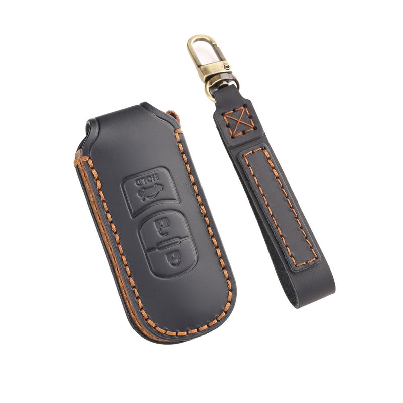 Cargue la imagen en el visor de la galería, Mazda Handcrafted Genuine Leather Folding Car Key Fob Case Cover For CX-5, CX-4, CX-3
