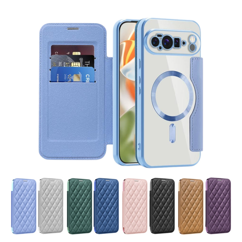 Load image into Gallery viewer, Google Pixel 10 Pro XL - Shield Magsafe RFID Anti-theft Rhombus Leather Phone Case
