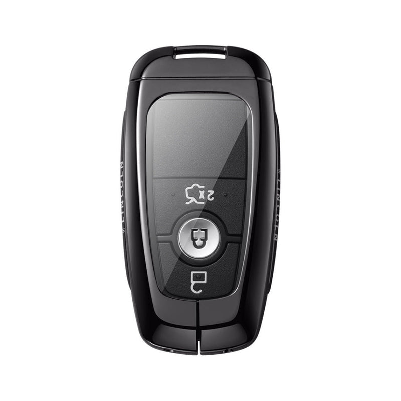Load image into Gallery viewer, Ford Alloy + Leather Protection Car Key Fob Case Cover For Ranger, Wildtrak, Everest, Explorer, Ecosport, Edge, Escape, Focus, Fiesta, Mustang
