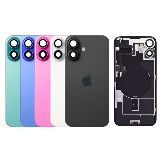 [Assembly With Flex] Apple iPhone 16 Plus - Back Rear Glass With Steel Plate With Wireless NFC Charging MagSafe Magnet & Flashlight Flex - Polar Tech Australia