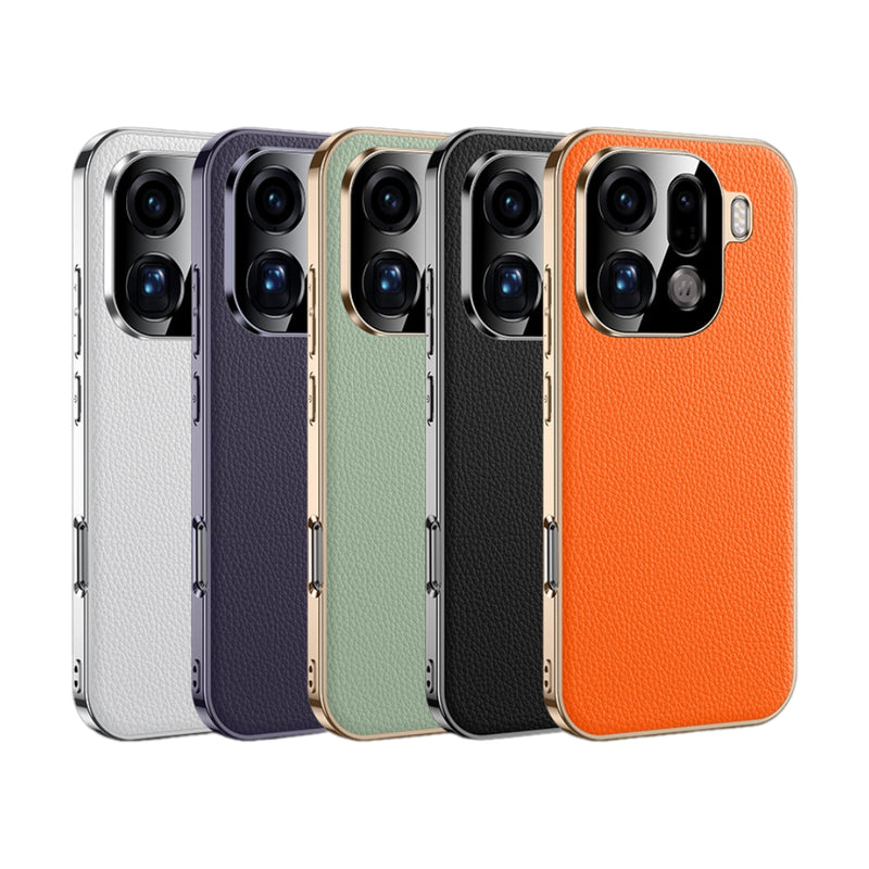 Load image into Gallery viewer, OPPO Find X9 - Electroplated Genuine Leather Pebbled Case
