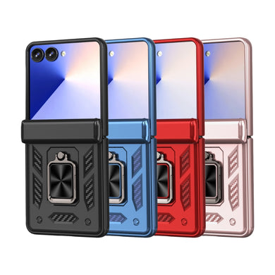 Samsung Galaxy Z Flip7 5G - Sliding Window Hinge Phone Case with Ring Stand