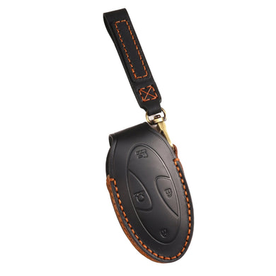 Hyundai Handcrafted Genuine Leather Car Key Fob Protective Case Cover For Ionic 6, Kona EV, Grandeur GN7