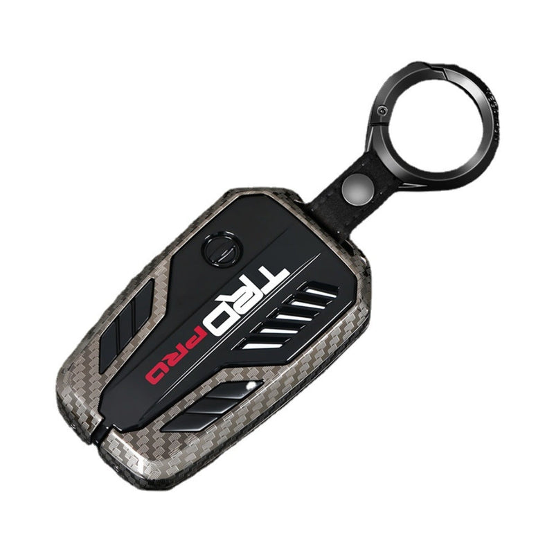 Load image into Gallery viewer, Toyota TRD Carbon Fiber Metal Car Key Fob Protective Case Cover For C-HR, Camry, RAV4, Avalon, Prius, Corolla, Highlander, GT86, Prado
