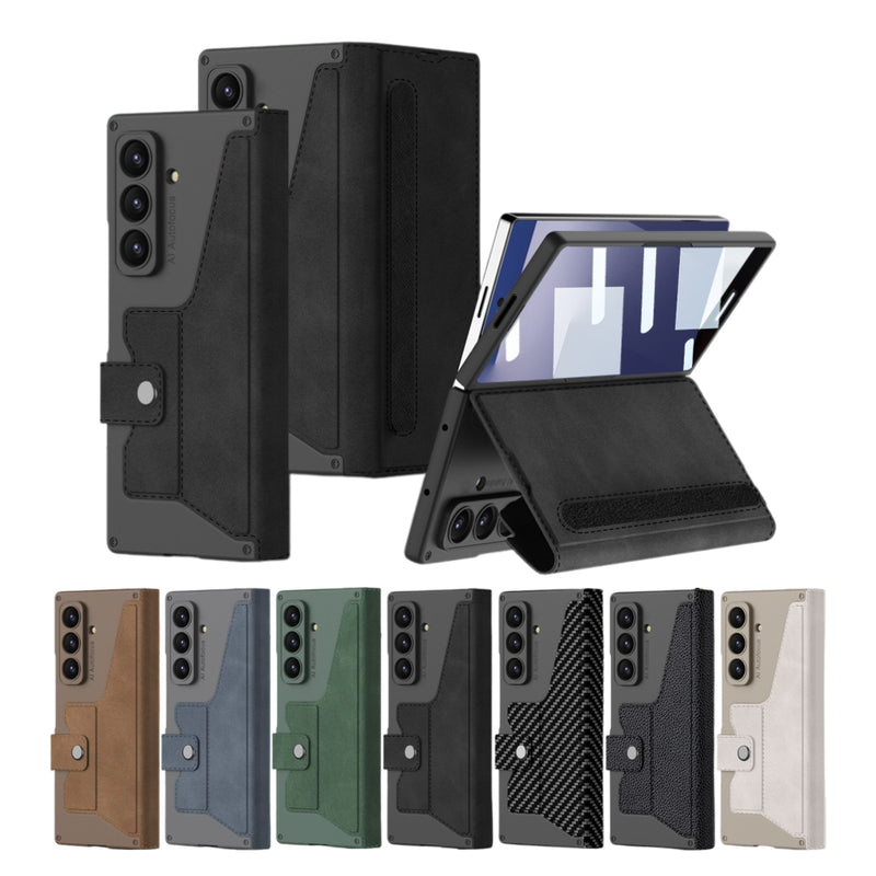 Cargue la imagen en el visor de la galería, Samsung Galaxy Z Fold7 5G - GKK Integrated Armor Flip Leather Case with Pen Slot, Stylus Not Included
