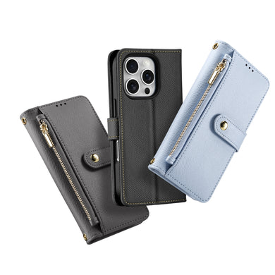 [Detachable][With Card Slot] Apple iPhone 17 Pro - Detachable Magnetic Genuine Leather Wallet Case