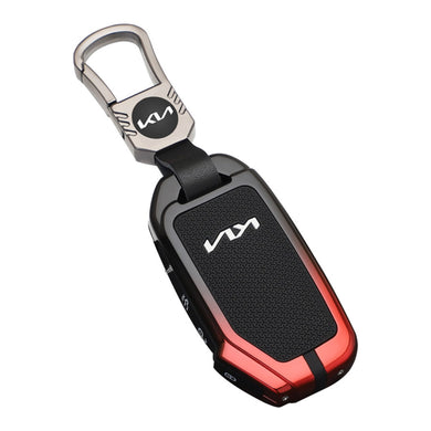 Kia Zinc Alloy + Silicone Car Key Fob Case Cover For K5, Seltos, Sportage, Sorento, Cerato, Ceed, Niro EV, Telluride, Soul, Proceed