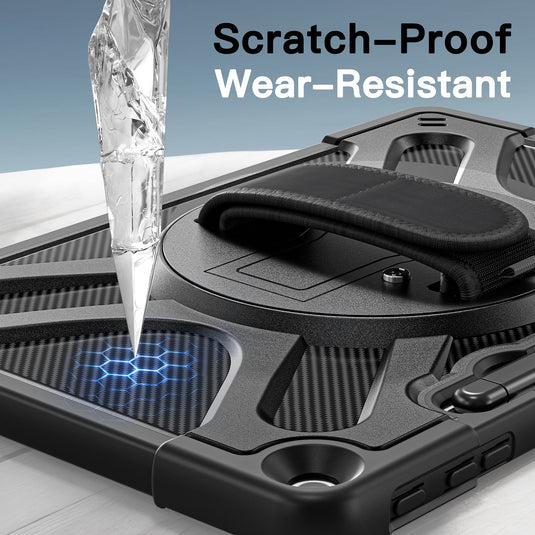Microsoft Surface Pro 12 (2025) - Heavy Duty 360 Degree Rotate Stand Hand Strap Case With Shoulder Strap
