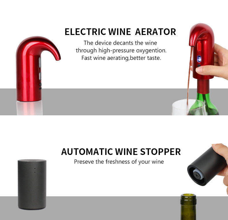 Chargez l&#39;image dans la visionneuse de la galerie, [4 in 1] Wine Accessories Gift Box Luxury Wine Decanter &amp; Opener
